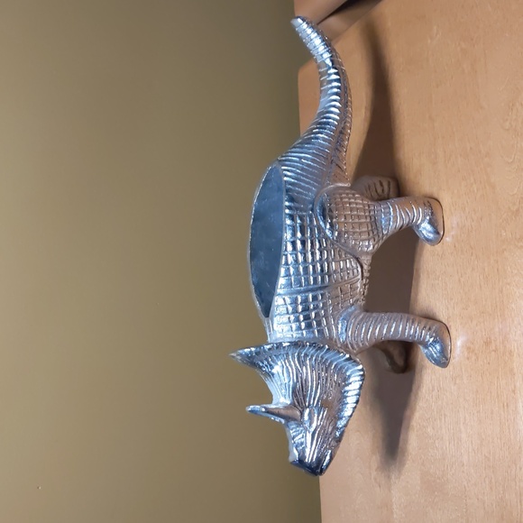 Other - Silver metal Triceratops planter